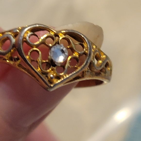 Jewelry - Elegant Gold Heart Ring with Silver Accent